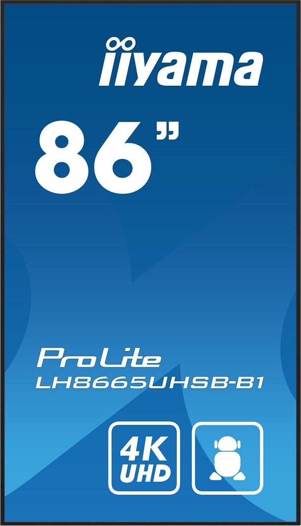 86" iiyama LH8665UHSB-B1:IPS,4K UHD,Android,24/7