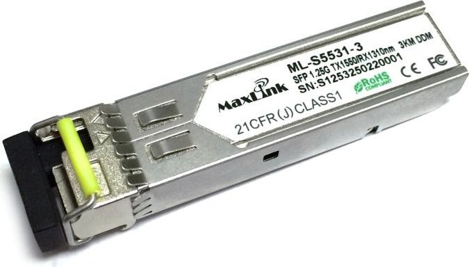 MaxLink 1.25G SFP optický modul, WDM(BiDi), SM, Tx 1550/Rx1310nm, 3km, 1x LC konektor, DDM