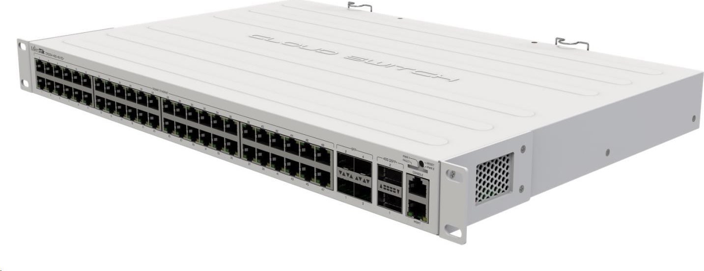 MikroTik Cloud Router Switch CRS354-48G-4S+2Q+RM, 650MHz CPU, 64MB, 1x10/100, 48xGLAN, 4xSFP+, 2xQSFP, vrátane. L5