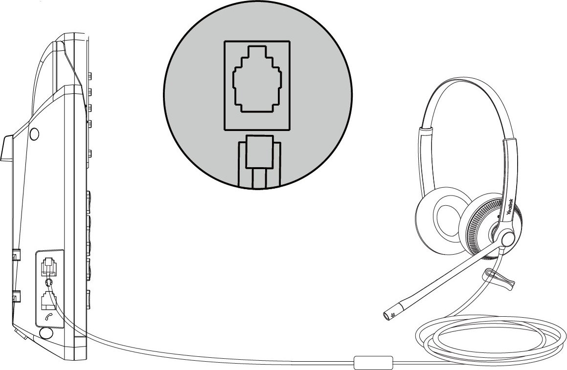 Yealink YHS34 Dual náhlavní souprava na obě uši s QD-RJ9 konektory