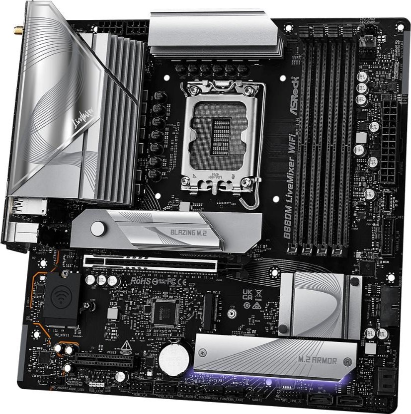 ASRock MB Sc LGA1851 B860M LiveMixer WiFi, Intel B860, 4xDDR5, 1xThunderbolt, 1xHDMI, WiFi, mATX