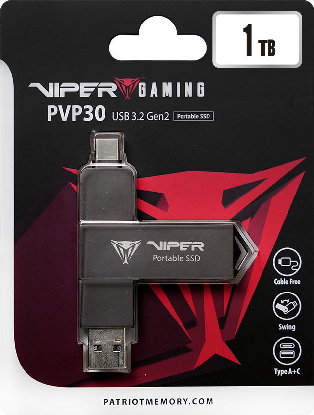 Patriot VIPER PVP30/1TB/SSD/Externí/Černá/3R