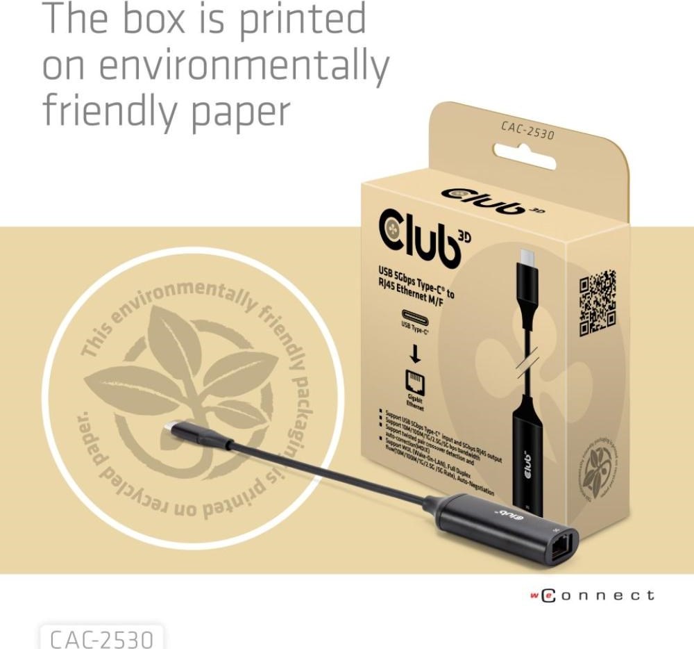 Club 3D Club3D Adaptér USB-C na RJ45, 5Gb, 24cm