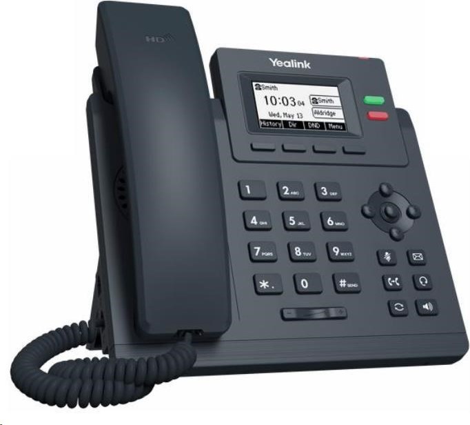 IP telefón Yealink SIP-T31G, 2,3" grafika 132x64, 2x RJ45 10/100/1000, PoE, 2x SIP, s adaptérom