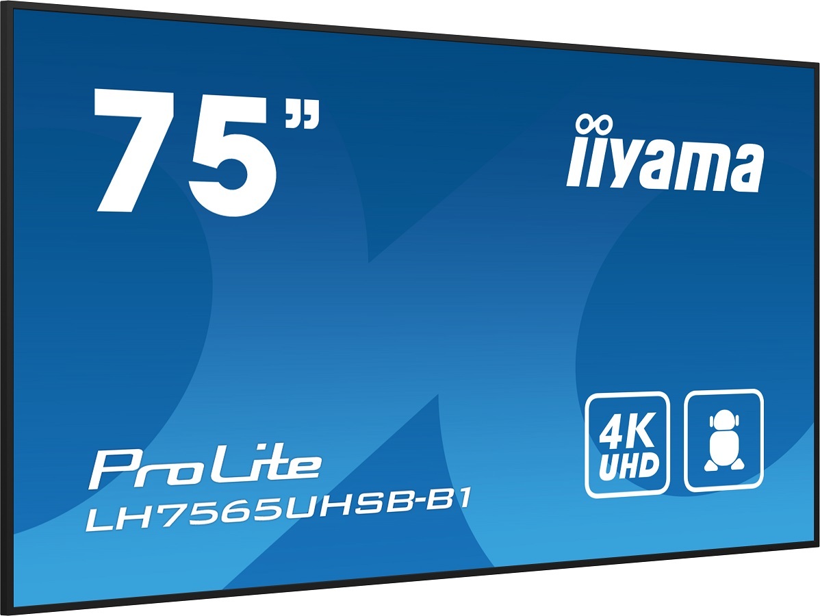 75" iiyama LH7565UHSB-B1:IPS,4K UHD,Android,24/7