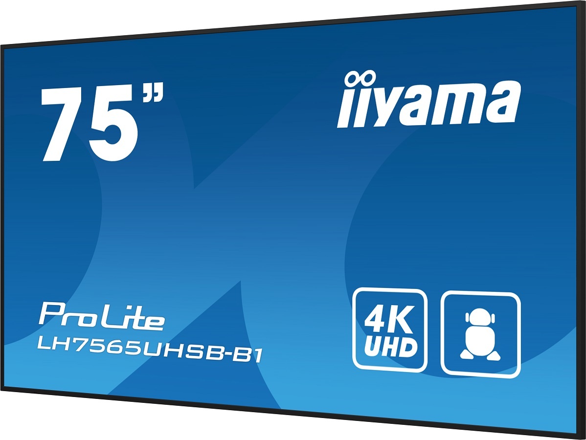 75" iiyama LH7565UHSB-B1:IPS,4K UHD,Android,24/7