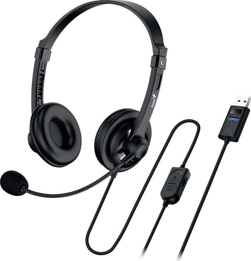 GENIUS sluchátka HS-230U/ USB/ černá