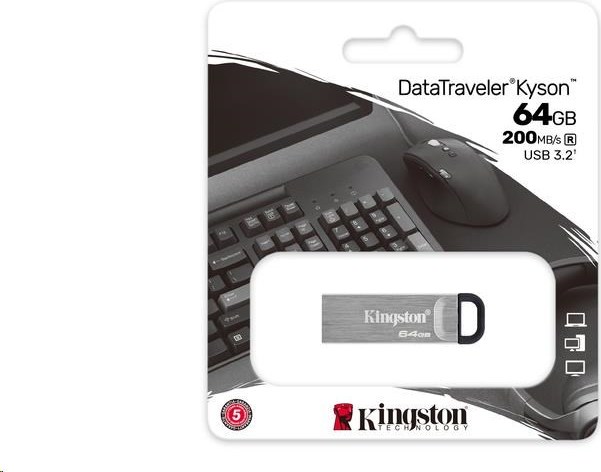 Kingston 64GB USB3.2 Gen 1 DataTraveler Kyson - COLOGO bez potisku jedna strana