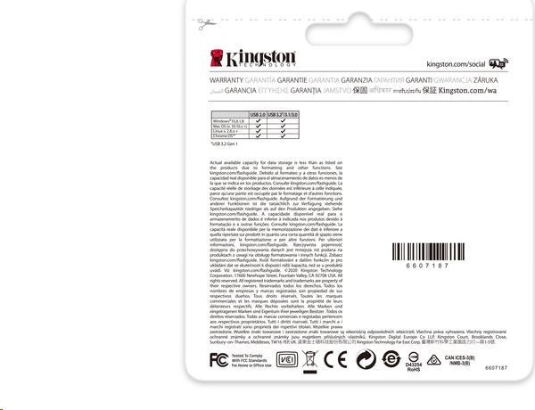 Kingston 64GB USB3.2 Gen 1 DataTraveler Kyson - COLOGO bez potisku jedna strana