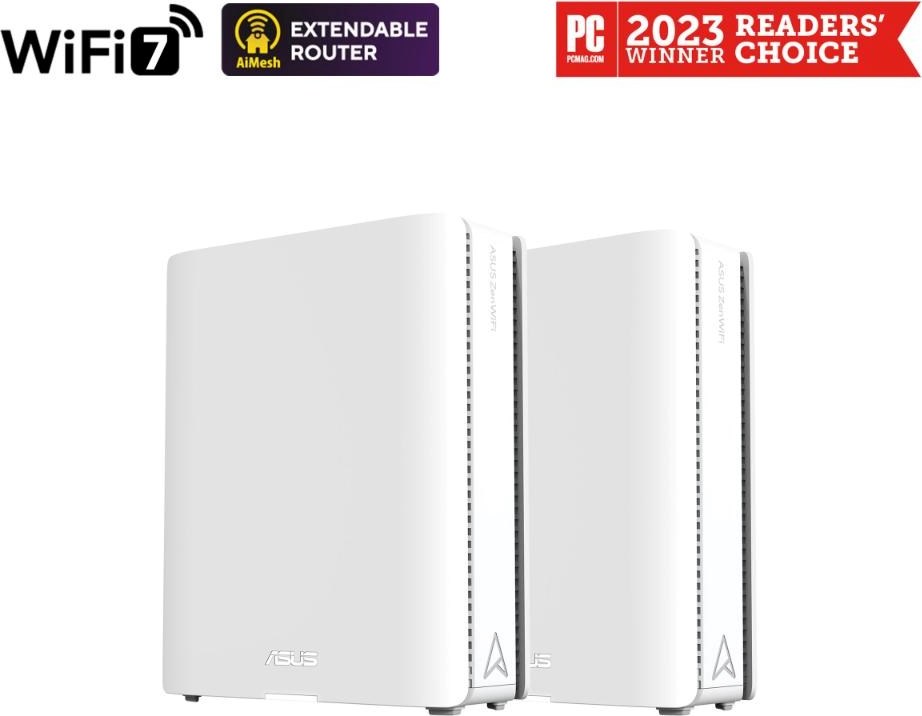 ASUS ZenWifi BQ16 2-pack, WiFi7 Extendable Router, AiMesh, 2x WAN/LAN, 3x LAN, 1x USB 3.0