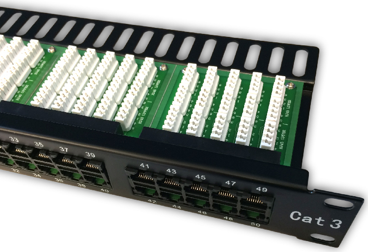 DATACOM Patch panel ISDN 50p.1U Integrovaný  BLACK, 19"