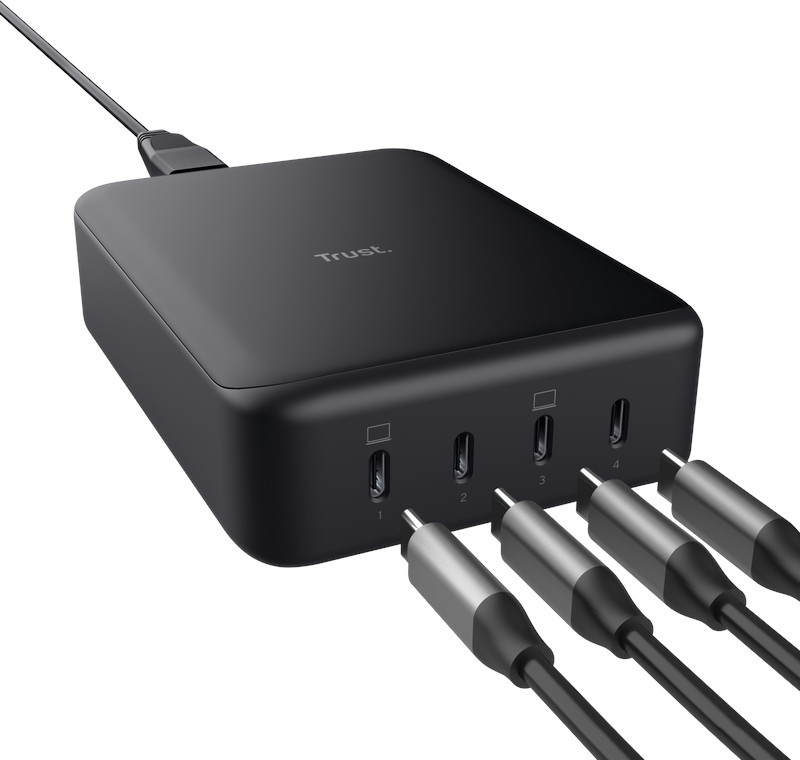 TRUST napájecí adaptér MAXO 240W 4-PORT USB-C DESK CHARGER
