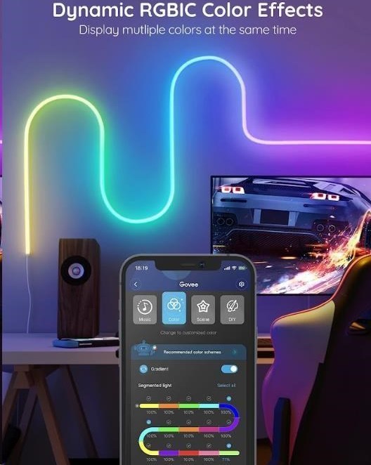 Govee Neon SMART ohebný LED pásek - RGBIC - 2m