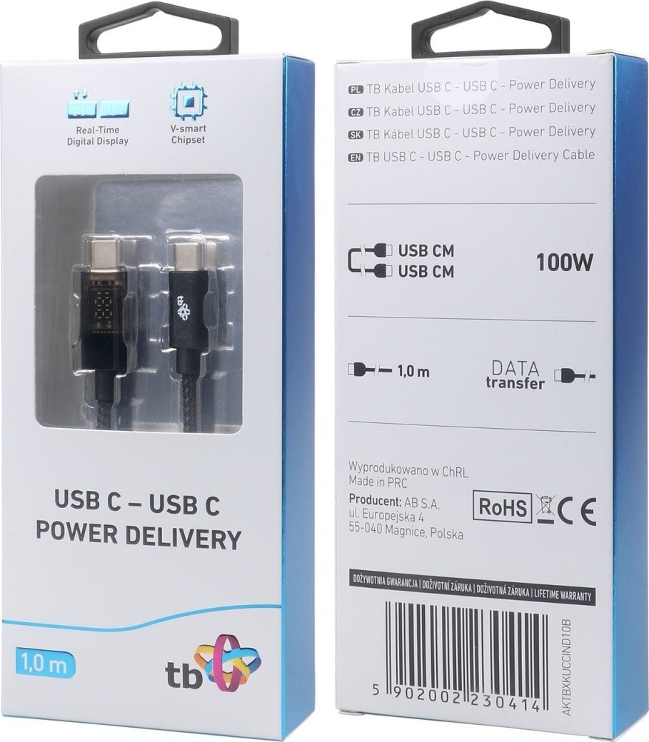 TB Touch USB C kabel s indikátorem nabíjení 100W