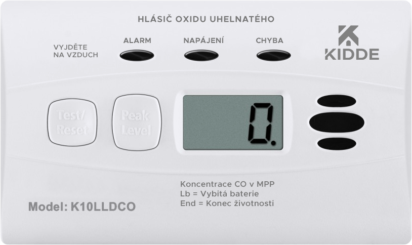 Kidde K10LLDCO detektor CO, odolný proti vlhkosti