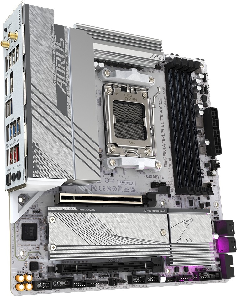GIGABYTE MB Sc AM5 B650M AORUS ELITE AX ICE, AMD B650, 4xDDR5, 1xDP, 1xHDMI, WI-FI, mATX