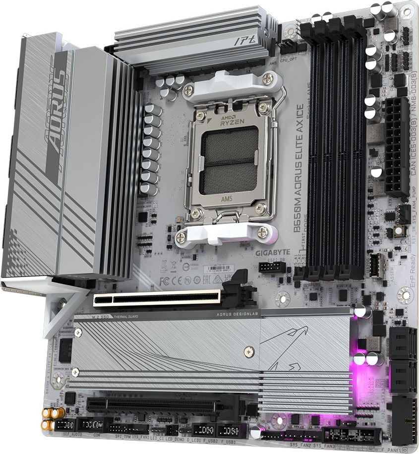 GIGABYTE MB Sc AM5 B650M AORUS ELITE AX ICE, AMD B650, 4xDDR5, 1xDP, 1xHDMI, WI-FI, mATX