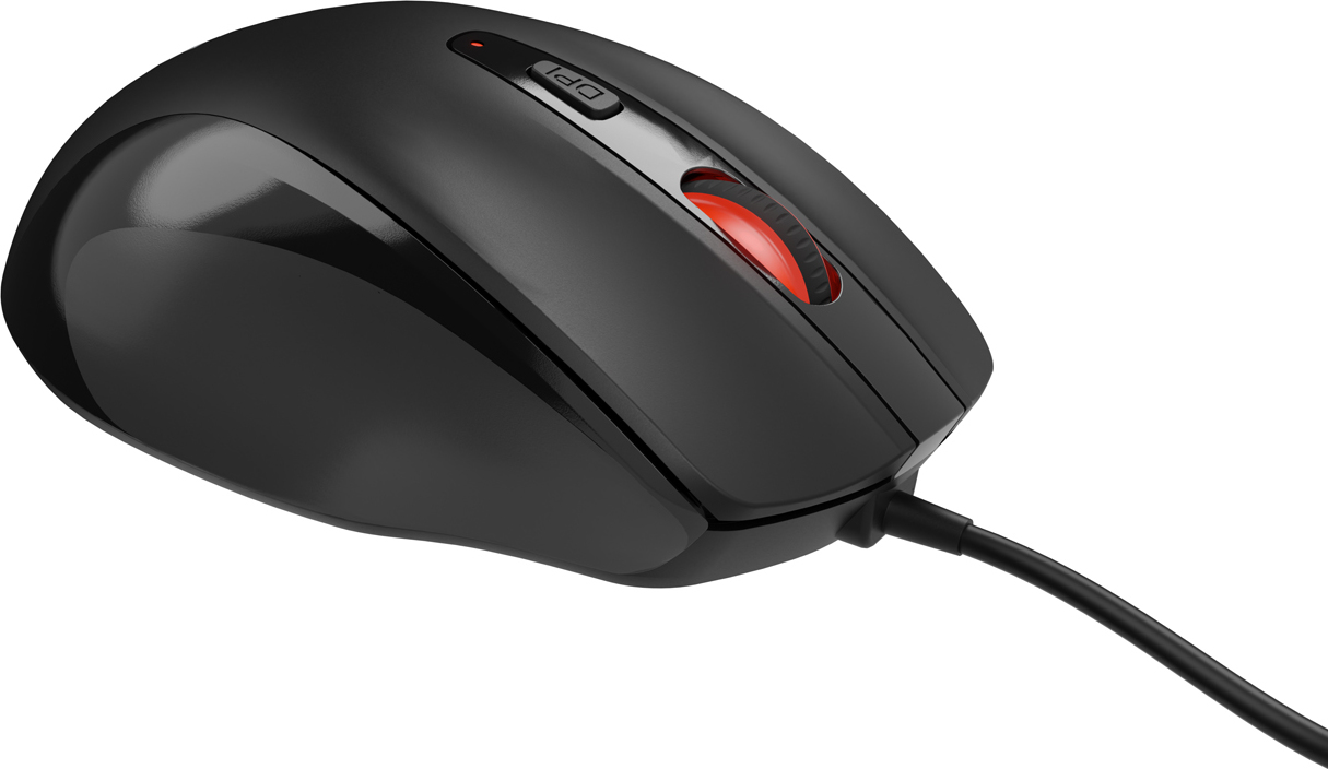 Natec optická myš PIGEON 2/4 000 DPI/Kancelářská/Optická/4 000 DPI/Drátová USB/Černá