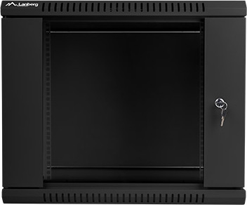 LANBERG Nástěnný rack 19'' 9U 600X450mm černý flat pack