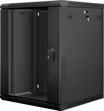 LANBERG Nástěnný rack 19' 15U 600X600mm černý flat pack