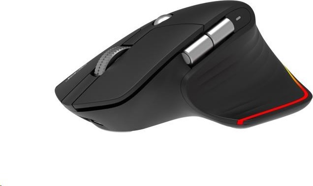 ACER bezdrátová myš Easy Fit Mouse,ergonomická,4000dpi,6 tlačítek,RGB,10m dosah,USB-C,BT,Black