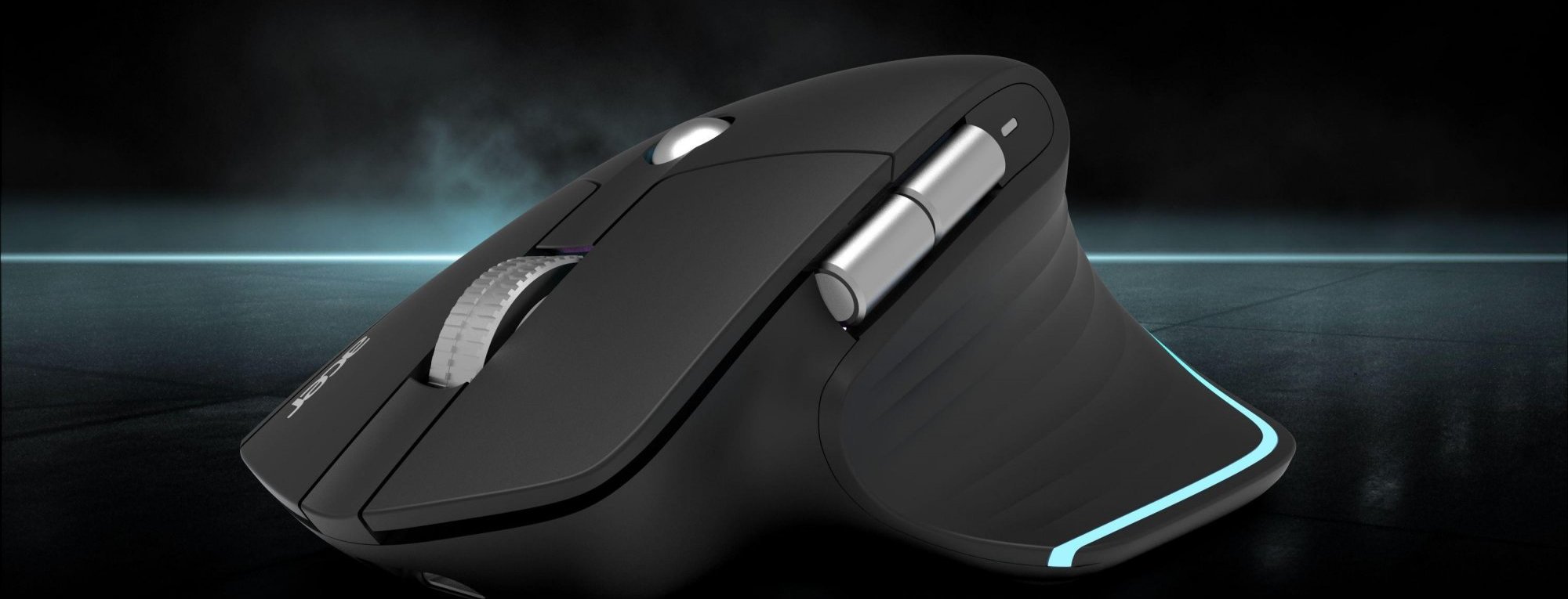 ACER bezdrátová myš Easy Fit Mouse,ergonomická,4000dpi,6 tlačítek,RGB,10m dosah,USB-C,BT,Black