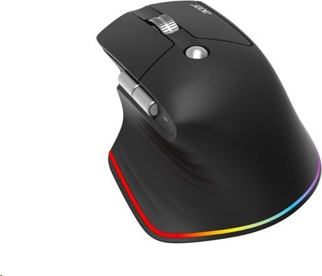 ACER bezdrátová myš Easy Fit Mouse,ergonomická,4000dpi,6 tlačítek,RGB,10m dosah,USB-C,BT,Black