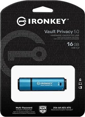 Kingston 16GB IronKey Vault Privacy 50 AES-256 šifrovanie, FIPS 197