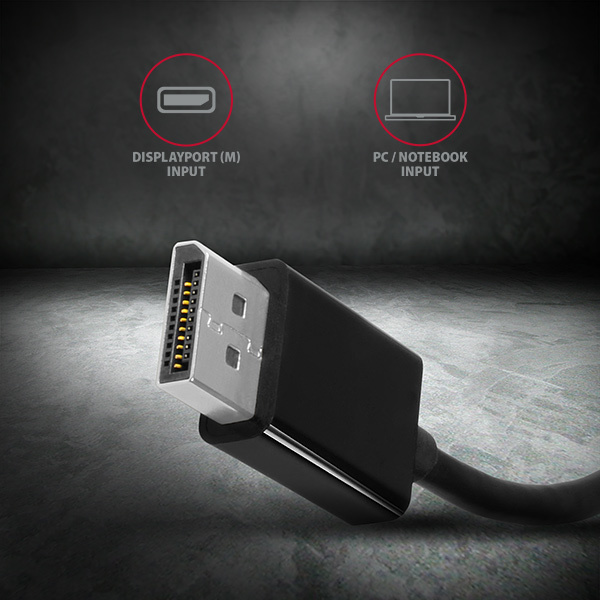 AXAGON RVD-VGN, redukcia / adaptér DisplayPort -> VGA, FullHD, 1920*1200