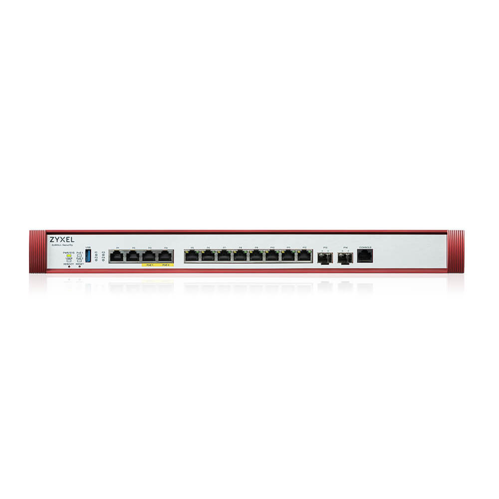 Zyxel USG FLEX 700H Series, 2*2.5G, 2*10G (PoE+) & 8 Gigabit user-definable ports,2*SFP+, 1*USB with 1 YR Gold Security