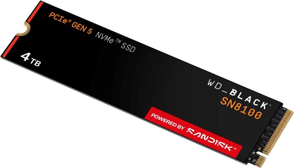 SanDisk WD BLACK SSD NVMe 4TB PCIe SN8100 Powered by SanDisk, Gen5, (R:14900, W:14000MB/s)