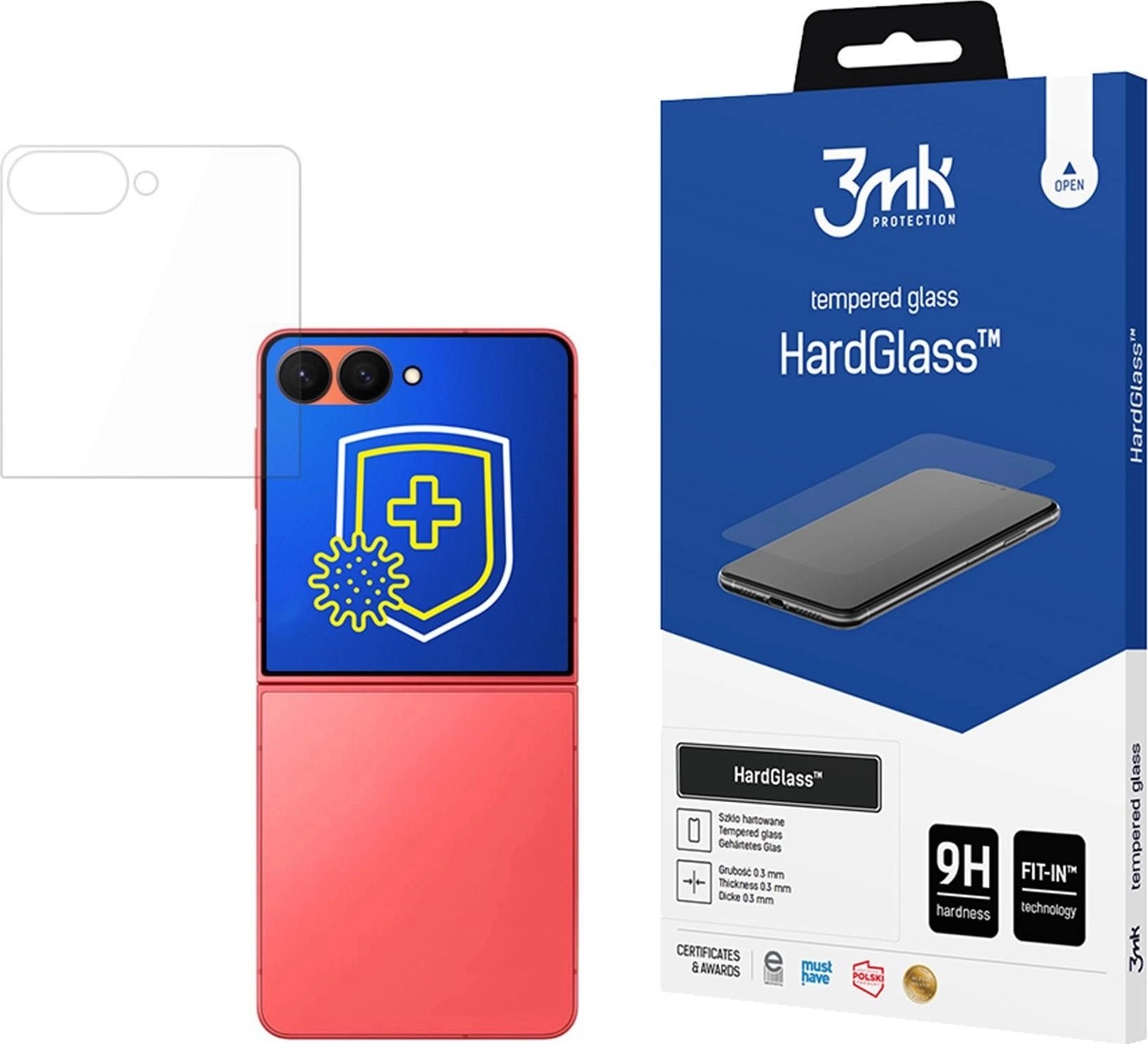 3mk tvrzené sklo HardGlass pro Samsung galaxy Z Flip 7 5G (Front)