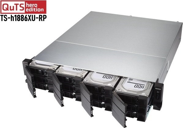 QNAP TS-h1886XU-RP-R2-D1622-32G (4C/XeonD-1622/3,2GHz/32GBRAM/18xSATA/4x2,5GbE/2xSFP+/2xUSB3.2/4xPCIe/RP)