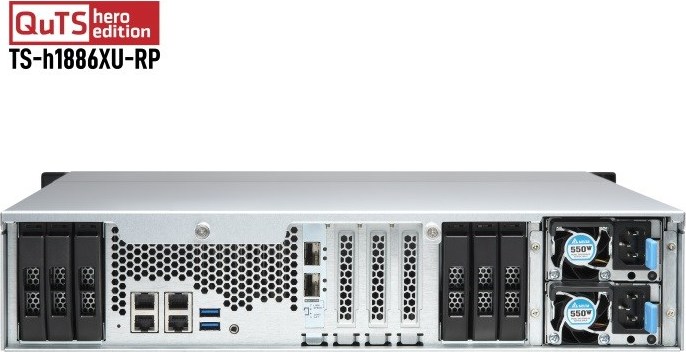 QNAP TS-h1886XU-RP-R2-D1622-32G (4C/XeonD-1622/3,2GHz/32GBRAM/18xSATA/4x2,5GbE/2xSFP+/2xUSB3.2/4xPCIe/RP)