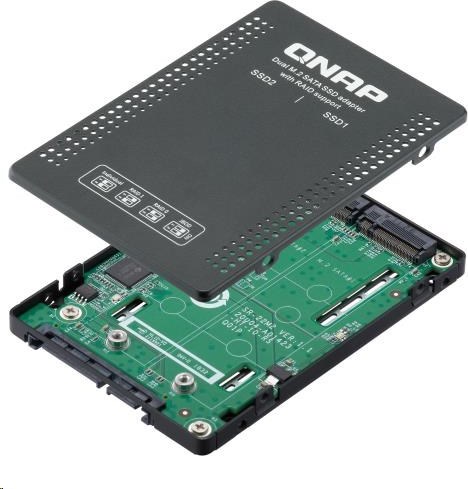 QNAP QDA-A2MAR diskový adaptér 2x M.2 SATA na 2,5" SATA