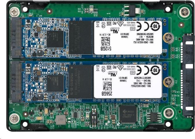 QNAP QDA-A2MAR diskový adaptér 2x M.2 SATA na 2,5" SATA