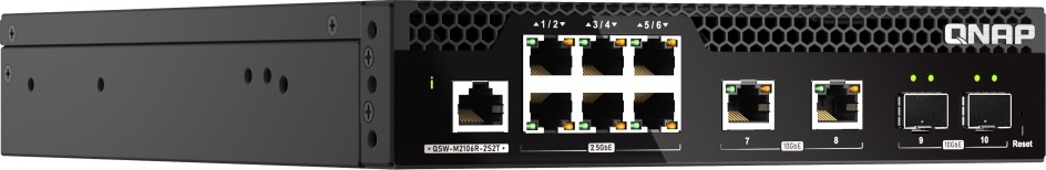 QNAP řízený switch QSW-M2106R-2S2T (6x 2,5GbE RJ45, 2x 10GbE RJ45, 2x 10GbE SFP+, malá šířka)
