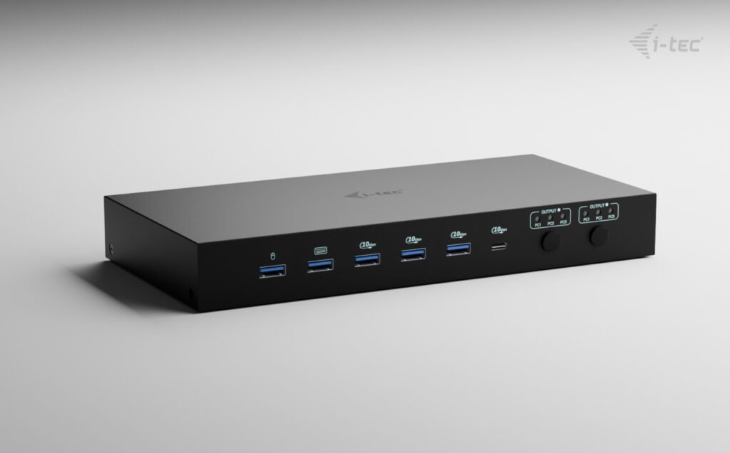 i-tec USB-C KVM Docking station for 3 Hosts, Dual Display, Power Delivery 1x 92W/2x 65W