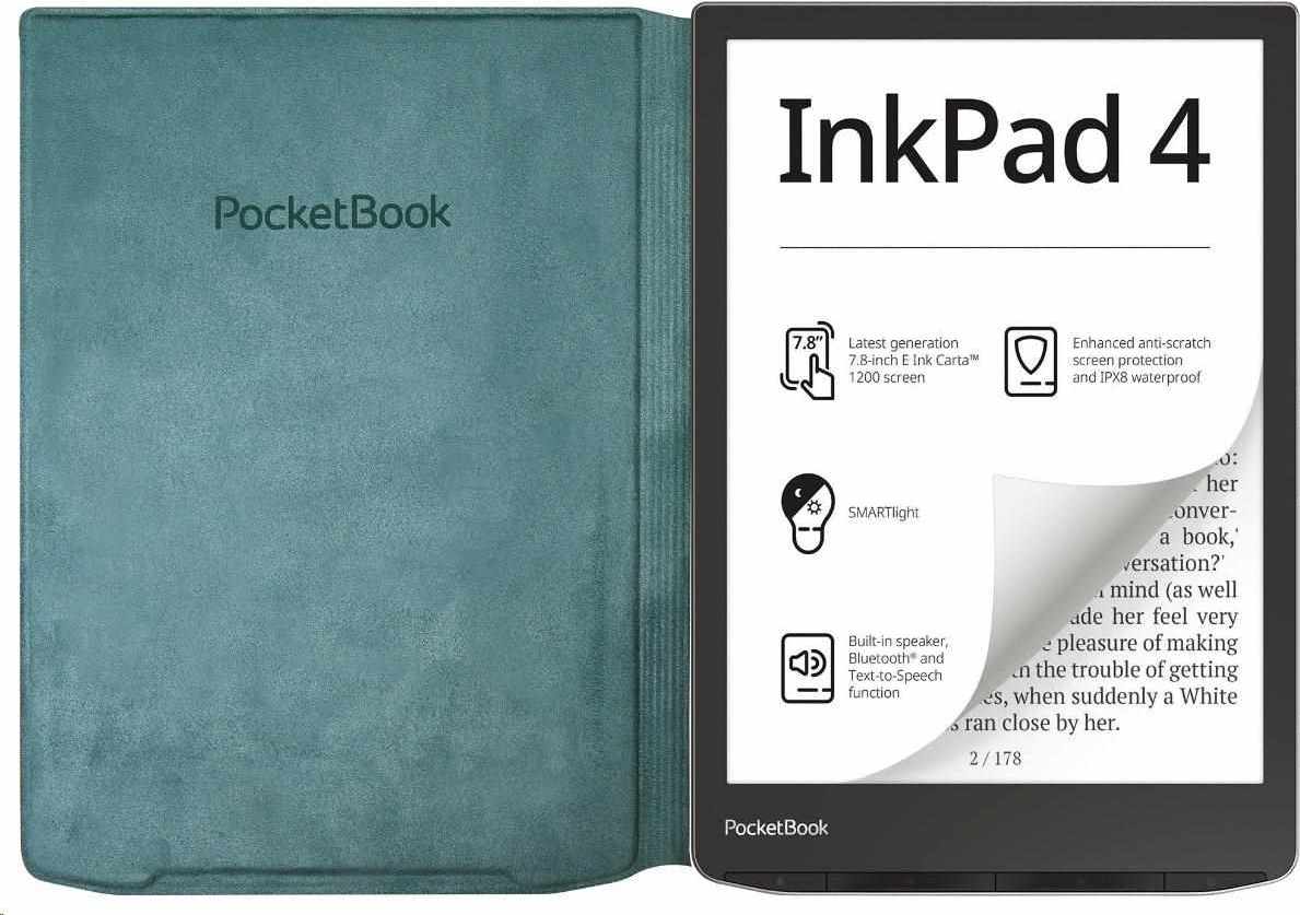 POCKETBOOK pouzdro Flip pro InkPad Color3, InkPad 4, zelené