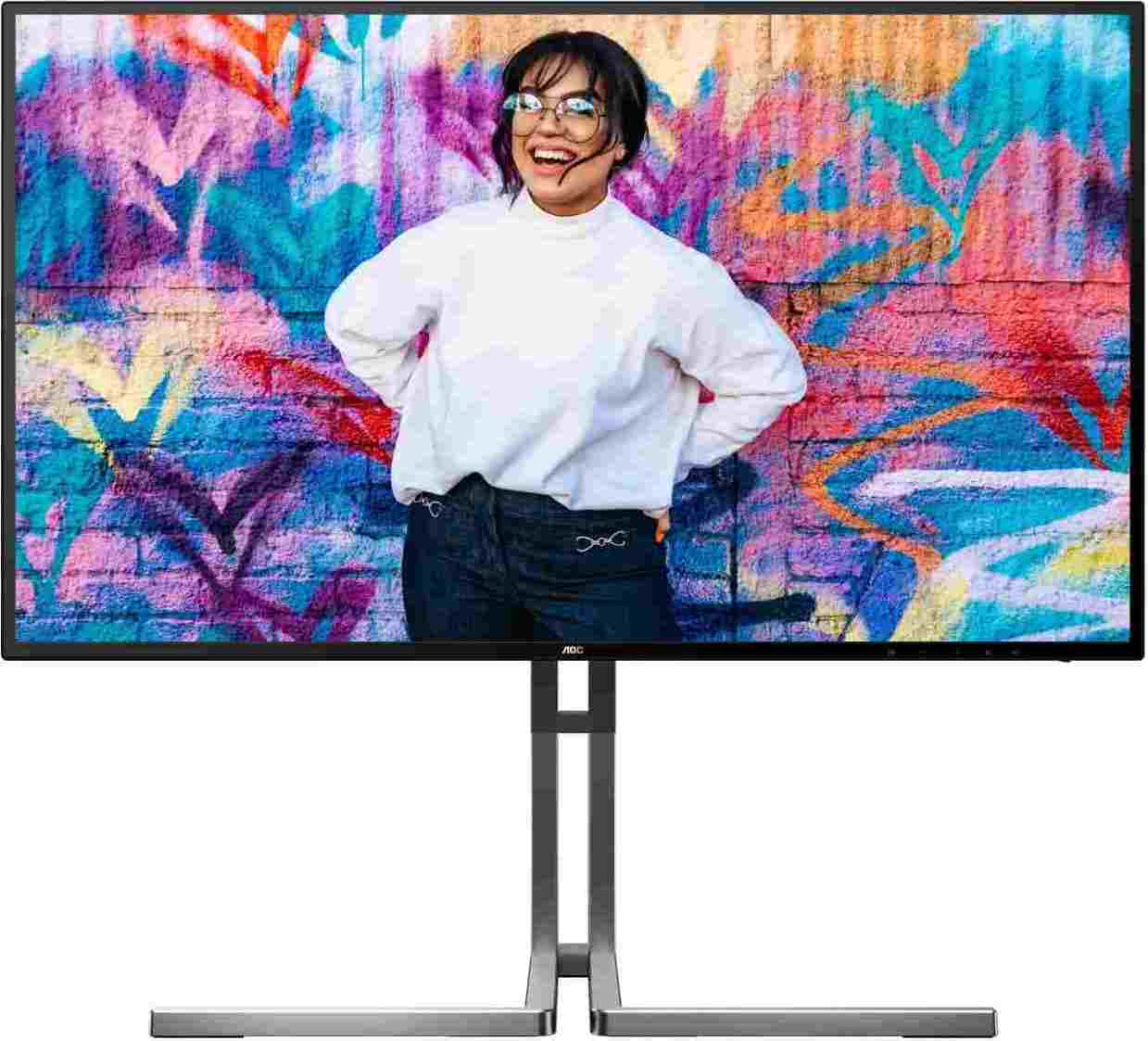 AOC MT IPS LCD WLED 27" U27U3CV - IPS nano color, 3840x2160, HDMI, DP, USB-C, USB 3.2, RJ45, pivot, repro