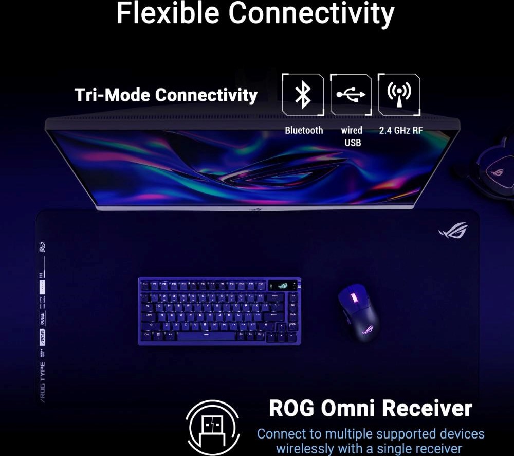 ASUS myš ROG Keris II Origin, bezdrátová herní myš, černá