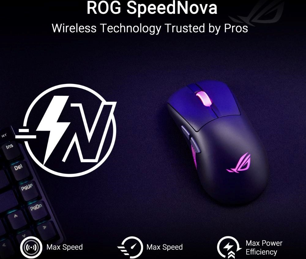 ASUS myš ROG Keris II Origin, bezdrátová herní myš, černá