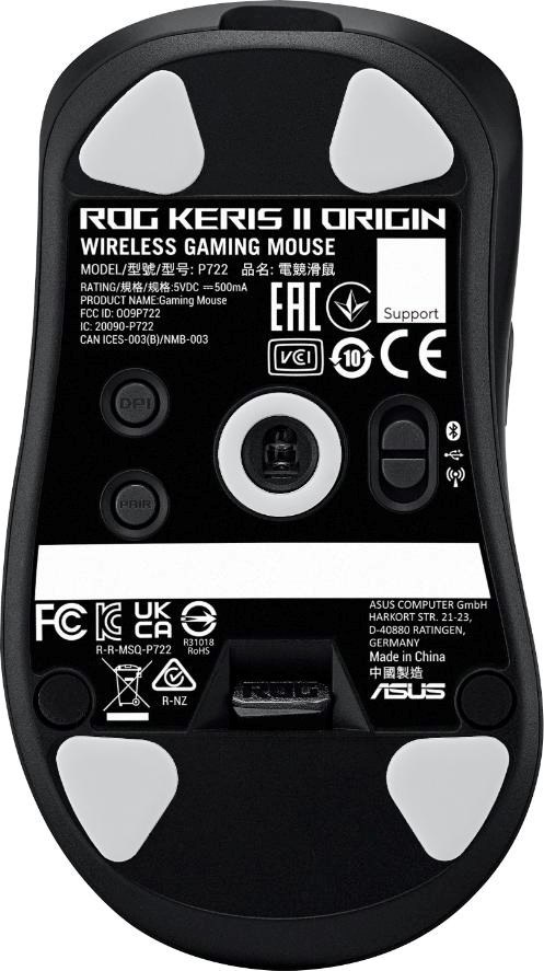 ASUS myš ROG Keris II Origin, bezdrátová herní myš, černá