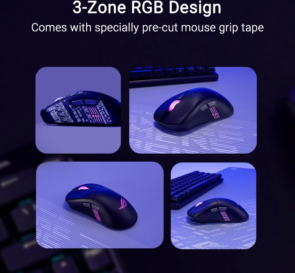 ASUS myš ROG Keris II Origin, bezdrátová herní myš, černá