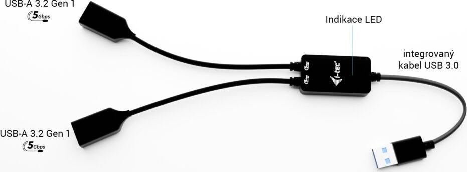 i-tec USB-A Cable HUB 2 port (2x USB-A)