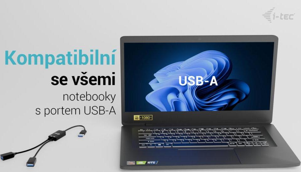 i-tec USB-A Cable HUB 2 port (2x USB-A)