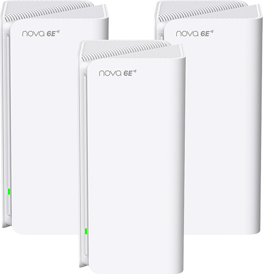 Tenda Nova MX21 Pro (3-pack) WiFi6E AXE5700 Mesh Gigabit system, 9x GLAN/GWAN, WPA3, VPN, CZ app
