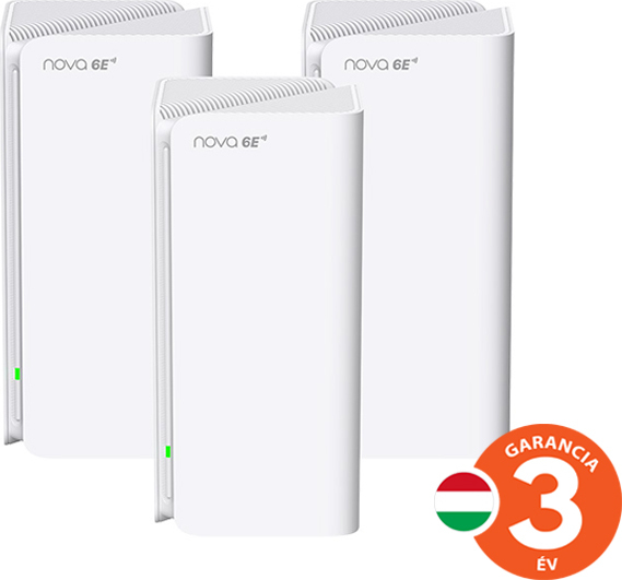 Tenda Nova MX21 Pro (3-pack) WiFi6E AXE5700 Mesh Gigabit system, 9x GLAN/GWAN, WPA3, VPN, CZ app
