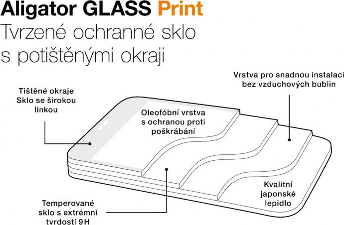 Aligator sklo GLASS PRINT Samsung S25 Ultra černá