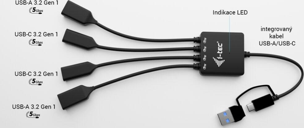 i-tec USB-C/USB-A Cable HUB 4 port (2x USB-C, 2x USB-A)